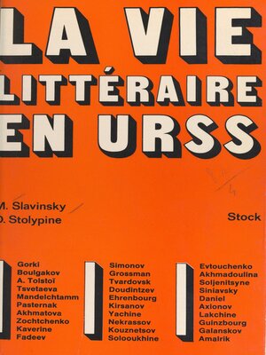 cover image of La vie littéraire en U.R.S.S., de 1934 à nos jours